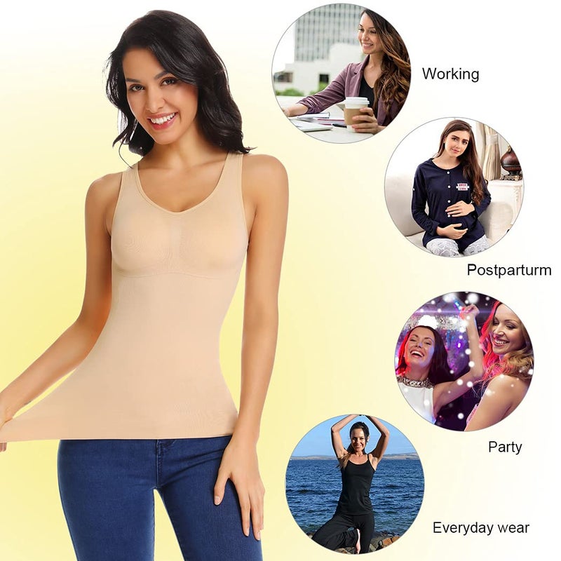 JOYSHAPER Women's Cami Shaper with Built in Bra Tummy Control Camisole Tank Top Underskirts Shapewear Body Shaper - Image 4